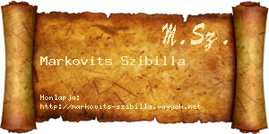 Markovits Szibilla névjegykártya